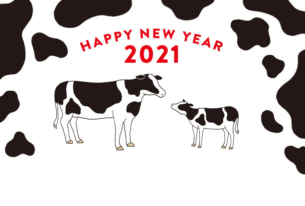 New Year’s card of the Ox in 2021图片下载