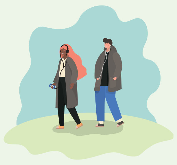 女孩和男孩的智能手机设计图片下载