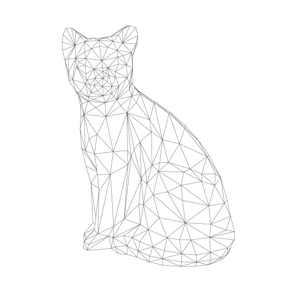 线框的猫坐从黑线上的白色背景。3 d。矢量图图片下载