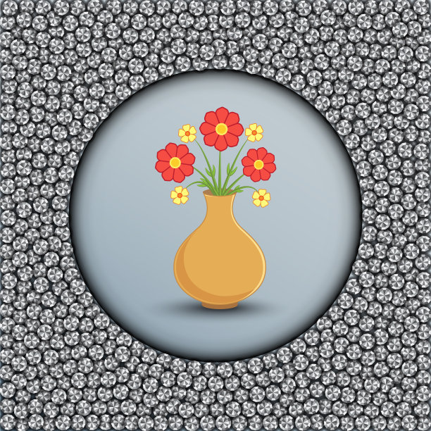 花花瓶镶花框图片下载