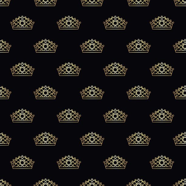 黄金几何皇冠无缝矢量图案图片下载