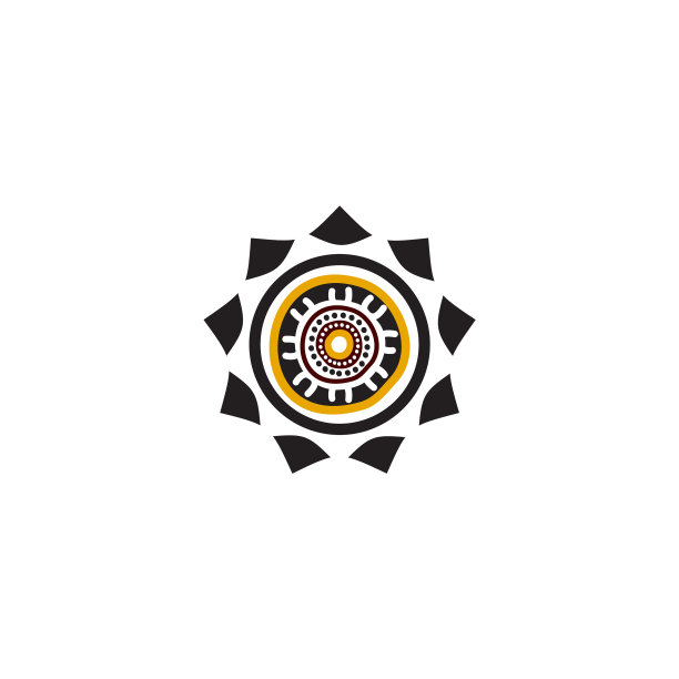原住民艺术点画图标标志设计图片下载