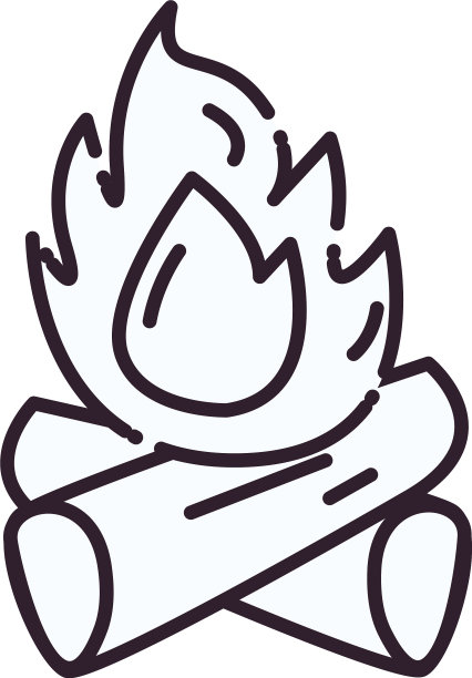 孤立的营火线风格图标设计图片下载