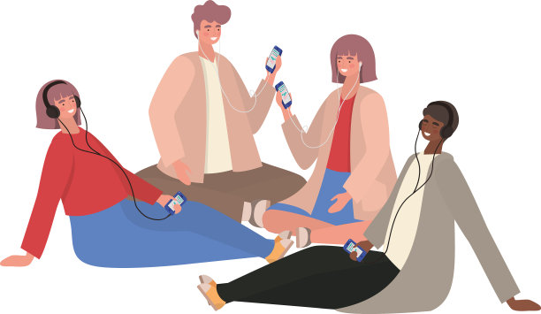 女孩和男孩的智能手机设计图片下载