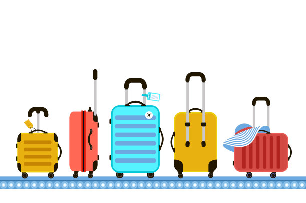 行李箱在机场行李传送带上旅行图片下载