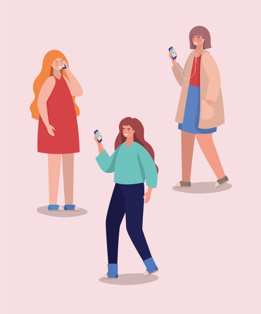 设计智能手机的女孩图片下载