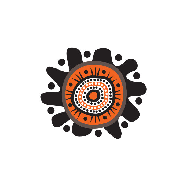 原住民艺术点画图标标志设计图片下载