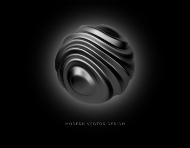 黑色金属有机形状3d球孤立图片下载