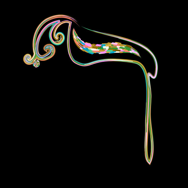 希伯来字母书法装饰字体黄金图片下载