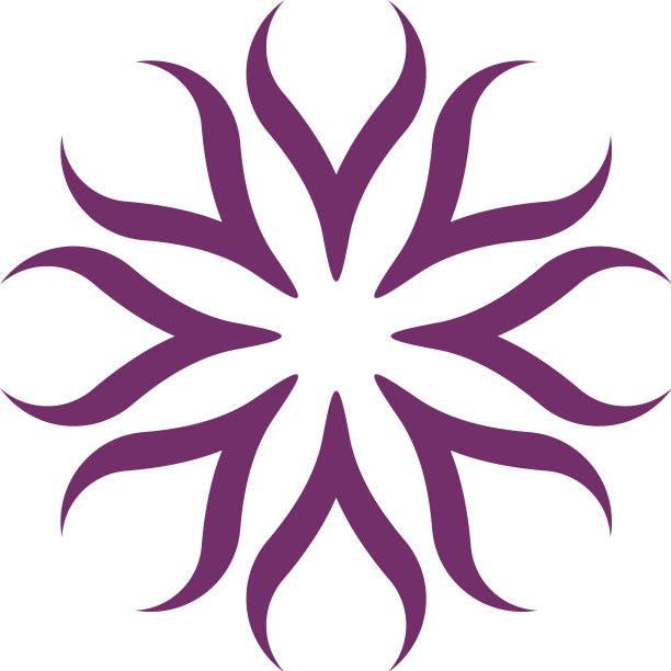 紫色花朵装饰标志模板设计eps 10图片下载