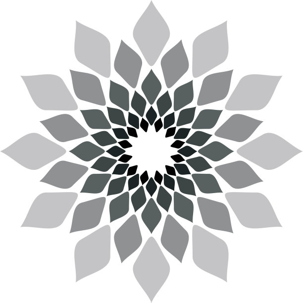 灰色花朵装饰标志模板设计eps 10图片下载