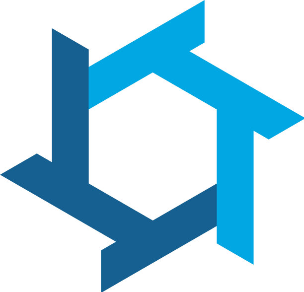 蓝色六边形装饰标志eps模板设计图片下载