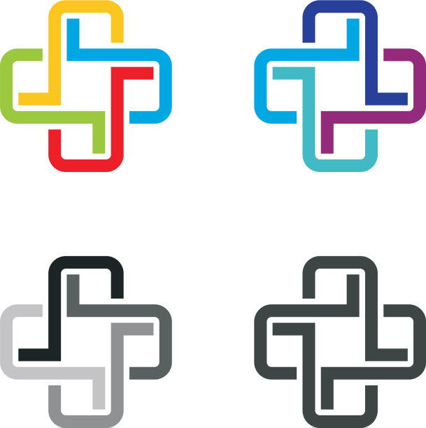 设置跨卫生保健标志模板设计eps 10图片下载