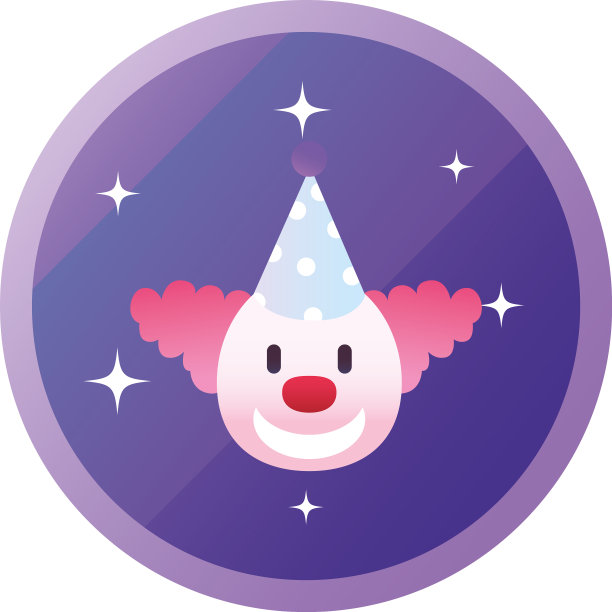 小丑与党帽子梯度风格图标图片下载