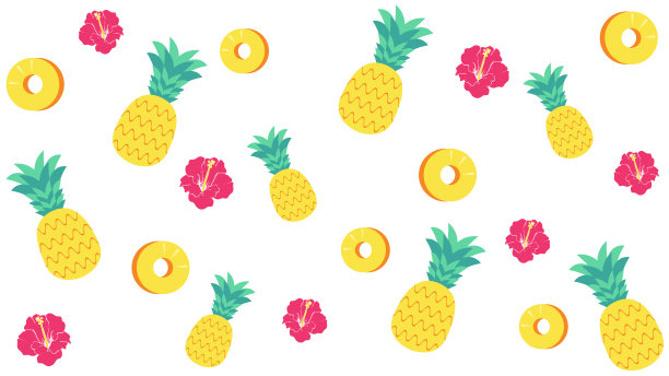 菠萝和芙蓉为背景材料图片下载