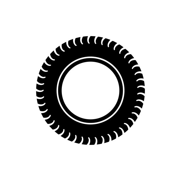 汽车轮胎图标在一个时髦的平面设计。图片下载