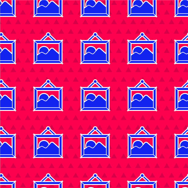 蓝色图片景观图标孤立无缝图片下载