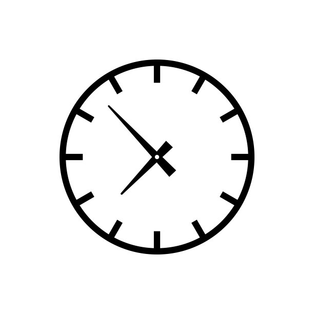 时髦的平面设计挂钟图标图片下载