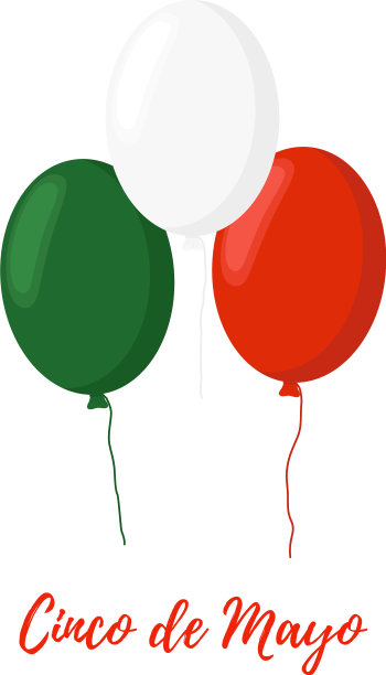 卡通气球墨西哥国旗- cinco de图片下载