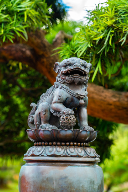 志林尼姑庵里有一只爪子在地球上的狮子图片下载