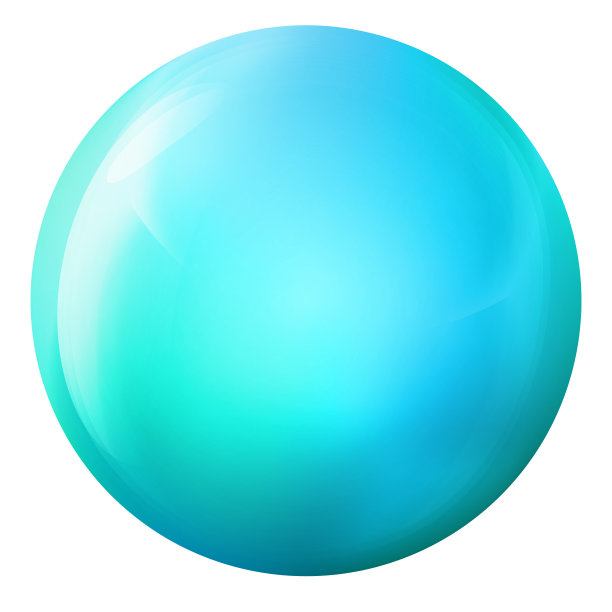 玻璃蓝球或珍贵珍珠。光滑的现实球，3D抽象矢量插图突出在白色的背景。带有阴影的大金属泡泡。图片下载