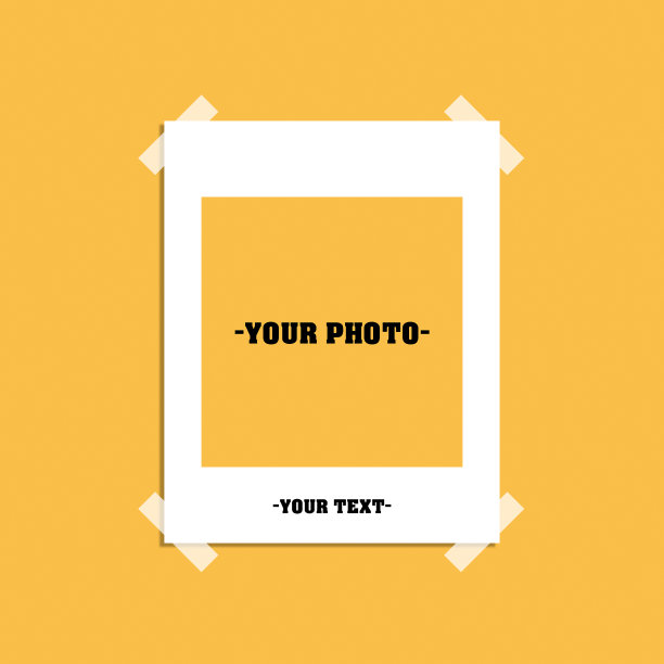 白色框架上的黄色背景与胶布粘图片下载