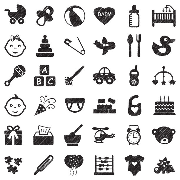 小图标。黑色涂鸦设计。矢量插图。图片下载