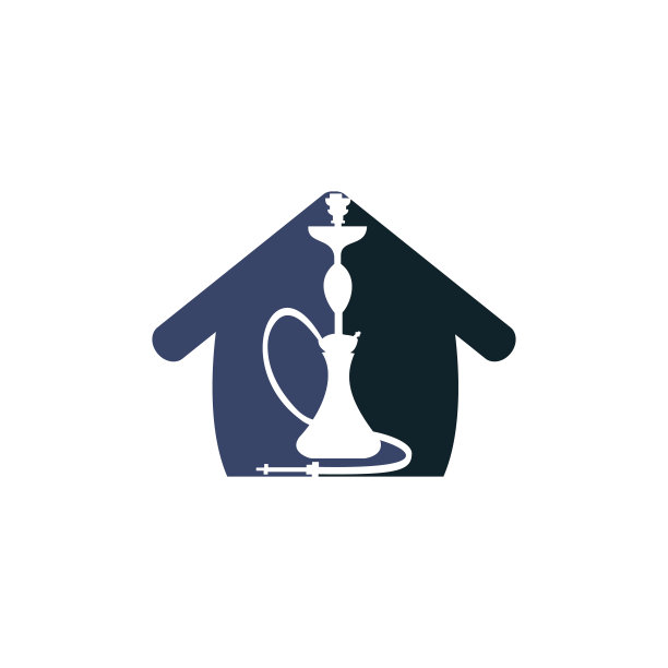 水烟屋标志设计。古董sheesha标志。休闲咖啡厅标志。图片下载