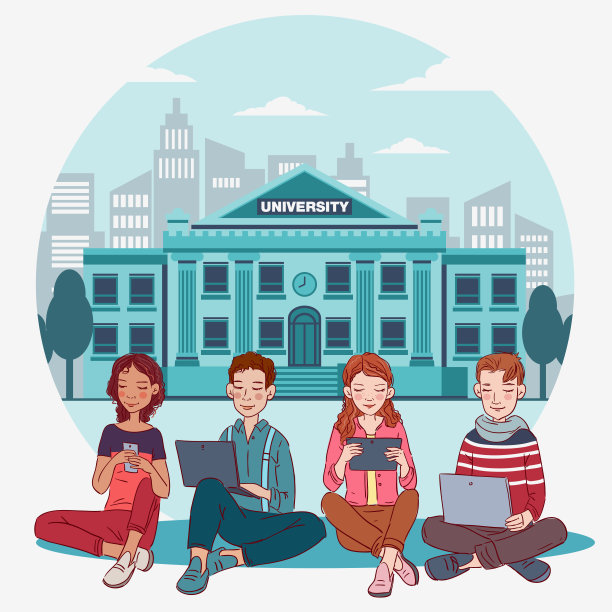 使用数码设备的年轻人。沟通，社交媒体和连接插图。回到学校向量的概念图片下载