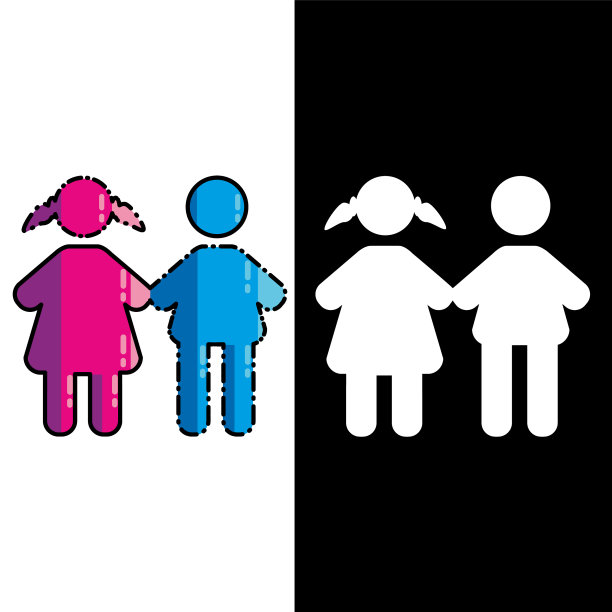 幼儿园男人和女人的孩子图标图片下载