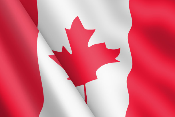 加拿大挥舞旗帜3d插图风波纹图片下载