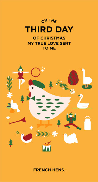 12天的圣诞祝福股票插图图片下载