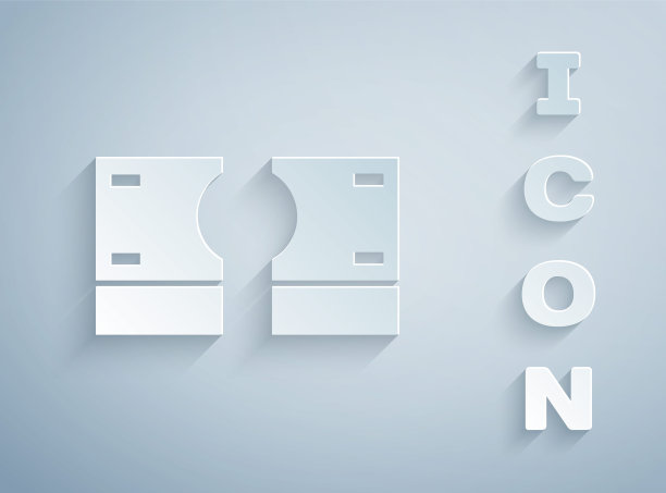 纸钱现金图标孤立在灰色背景。钱钞票栈。比尔的货币。纸艺术风格。矢量图图片下载