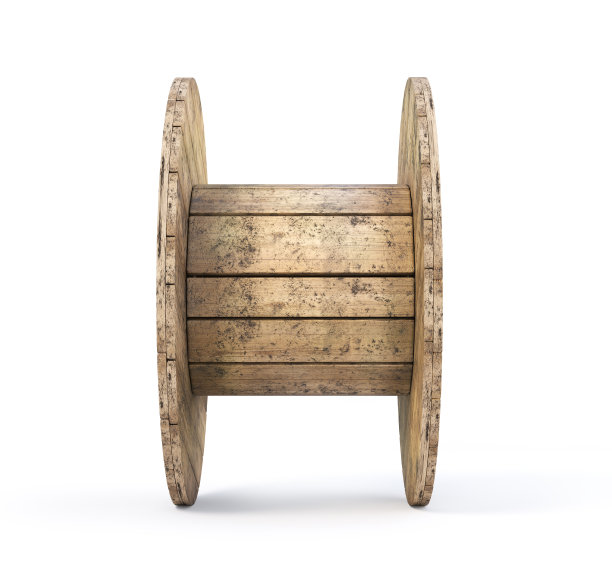 空的电缆木线圈。三维演示图片下载