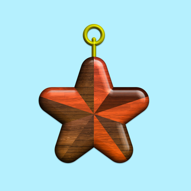 木头做的星星。图片下载