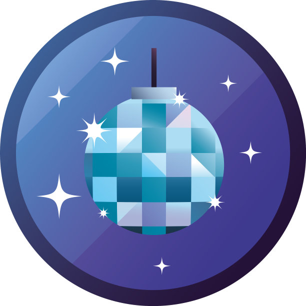 孤立的迪斯科球渐变样式图标图片下载