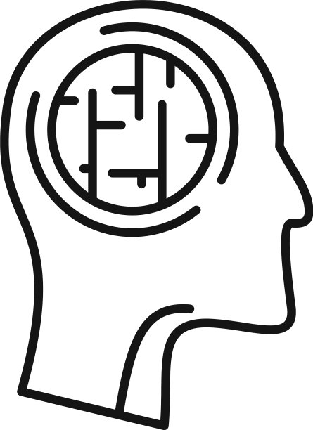 精神病人治疗图标轮廓样式图片下载