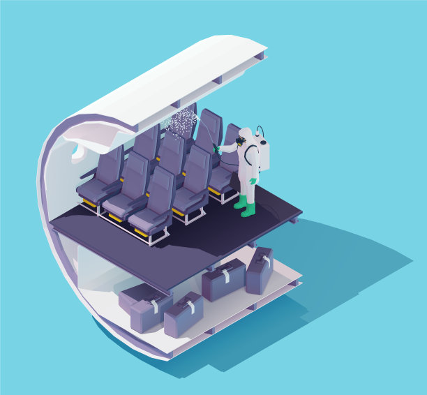 飞机等距消毒COVID-19图片下载