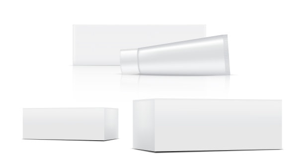 管模拟逼真的化妆品和盒图片下载