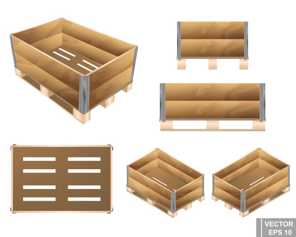放置水果和蔬菜的木箱图片下载