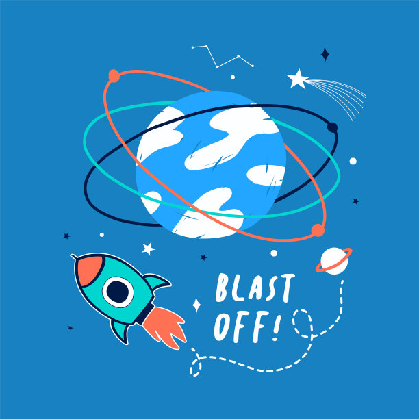 手绘空间元素和标语图片下载