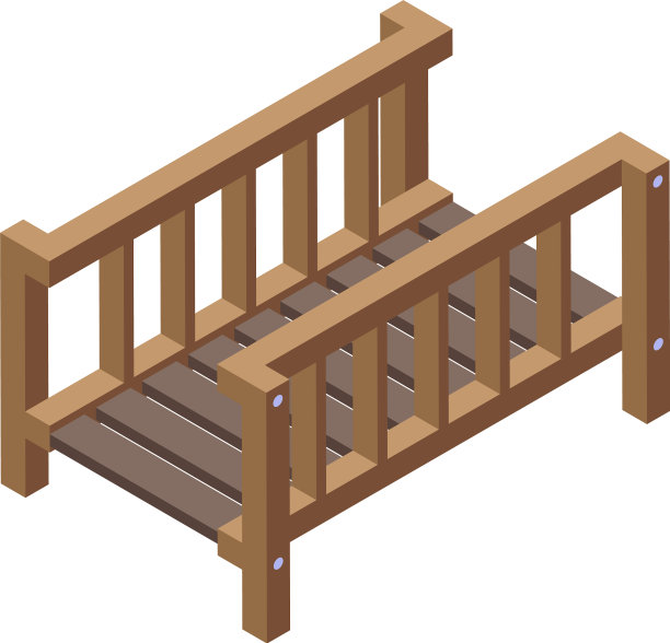 公园木桥图标等距风格图片下载