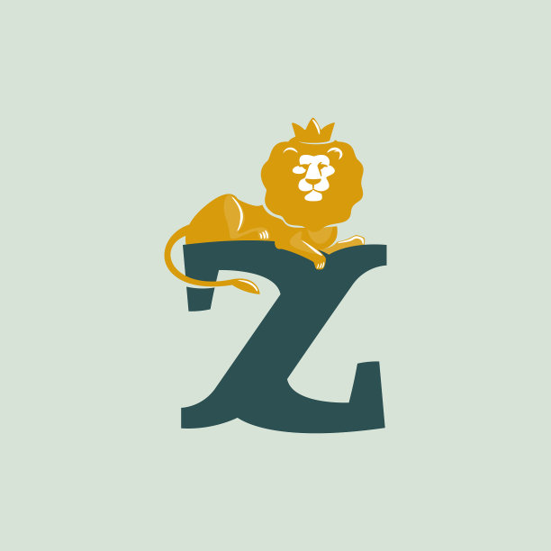 Z字标志配卧狮图片下载