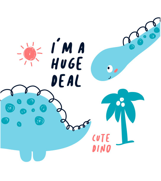 手绘恐龙和标语图片下载