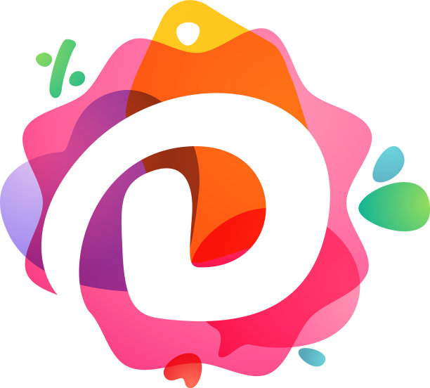 D字母标志与销售图标重叠图片下载