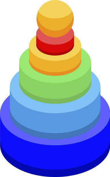 彩色金字塔图标等距风格图片下载