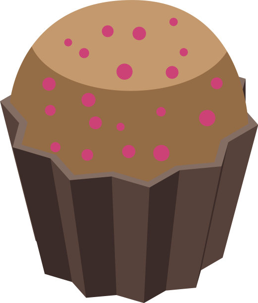 纸杯蛋糕山竹图标等距风格图片下载