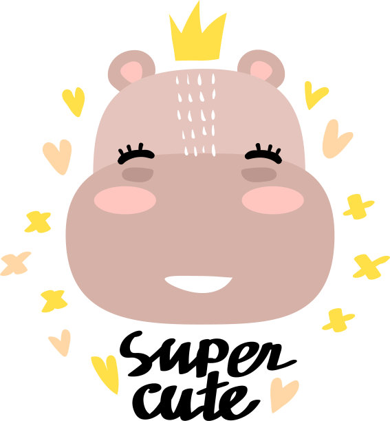 可爱的河马的脸图片下载