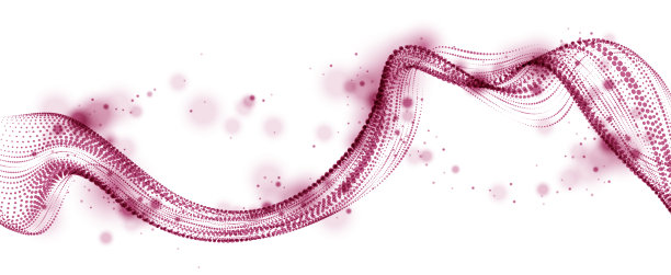 流动的能量粒子，混合点的波。曲线虚线3d线矢量效果插图。3d未来技术风格。图片下载