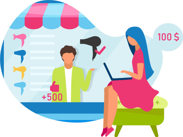 在线市场助理平面概念图标图片下载